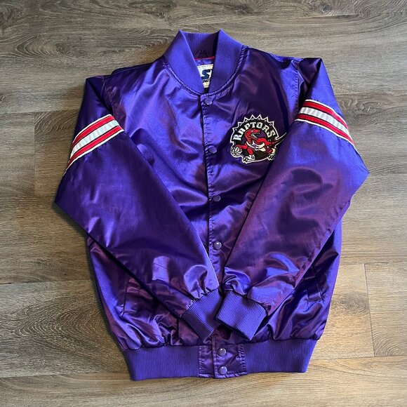 Starter Toronto Ratpors 90s Logo Satin Bomber Jaket- Size Medium - Picture 4 of 6